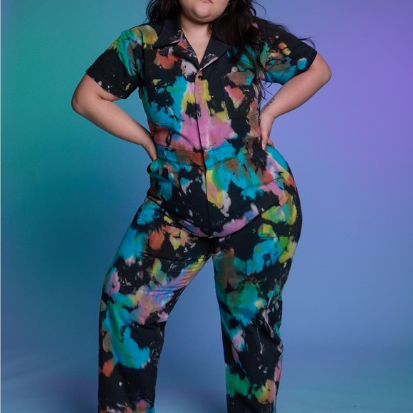 Big Bud Press Pants - Big bud press short sleeve Colorful Tie-Dye Jumpsuit